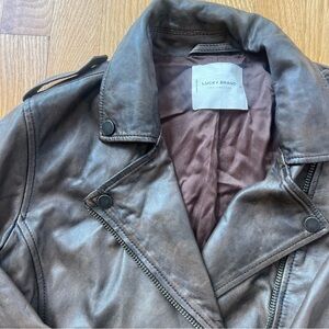 Lucky Brand Leather Moto Jacket size M women’s